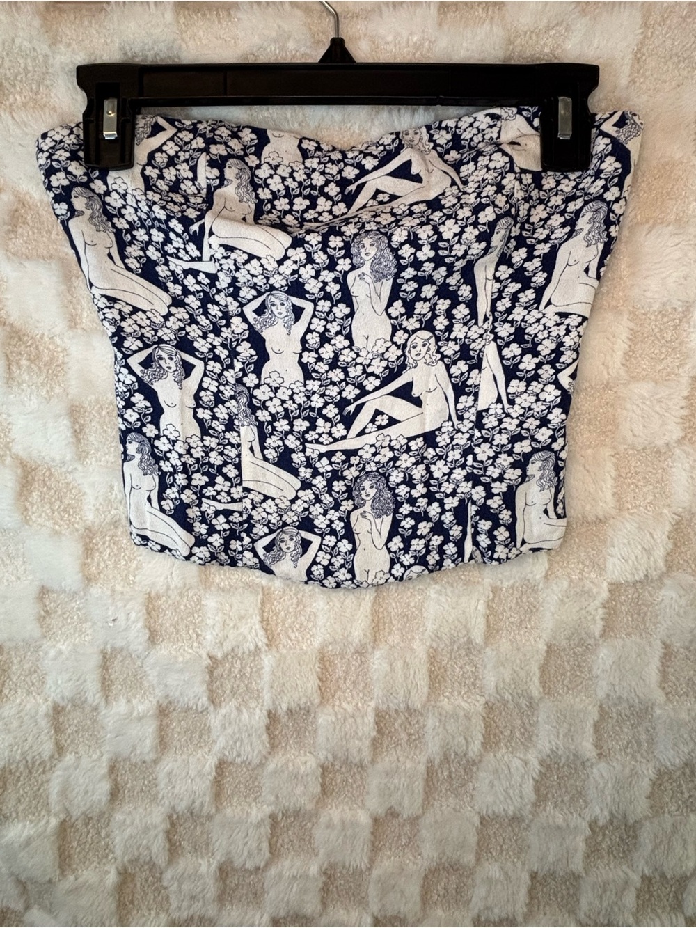 Reformation Elaine in Au Naturel Navy and White Tube Top size 0